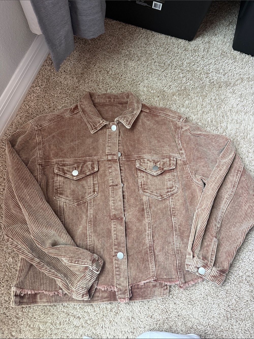 Corduroy Trucker Jacket in brown- Women